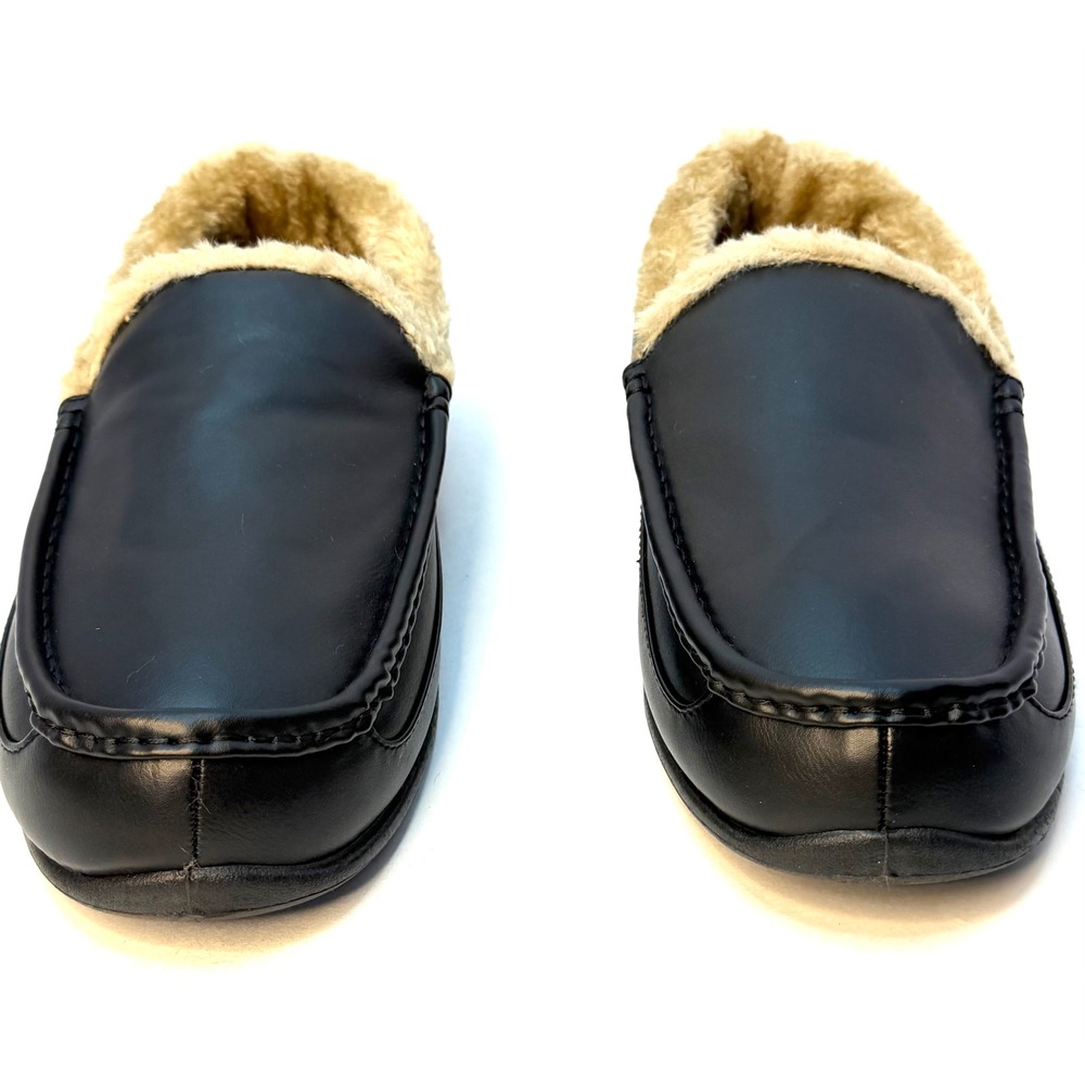Slipperooz Mens Spun Indoor Outdoor S.U.P.R.O. Sock Cozy Moccasin Slipper Black